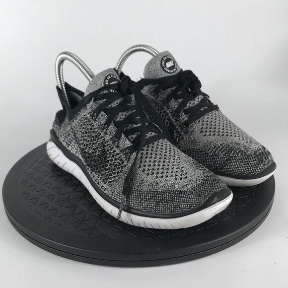 Nike Free RN Flyknit Oreo Black/White Running Shoes 942839-101 Women’s Size 7 - Picture 3 of 12